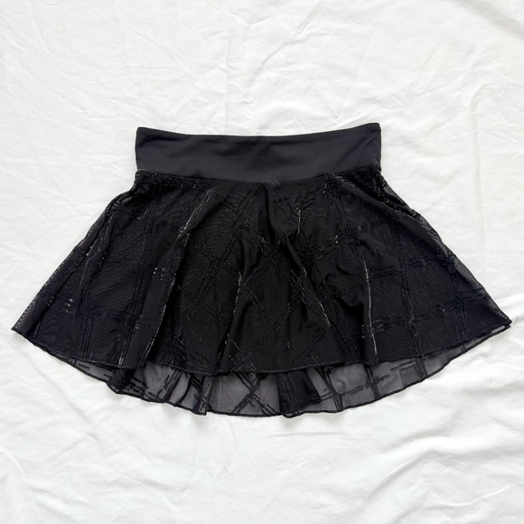 Mirella Dresses & Skirts - Mirella Black Elastic Mesh + Velvet Detail Ballet Skirt | Size Medium